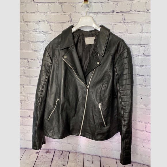 ASOS Curve Jackets & Blazers - ASOS Curve leather cropped moto jacket size 24